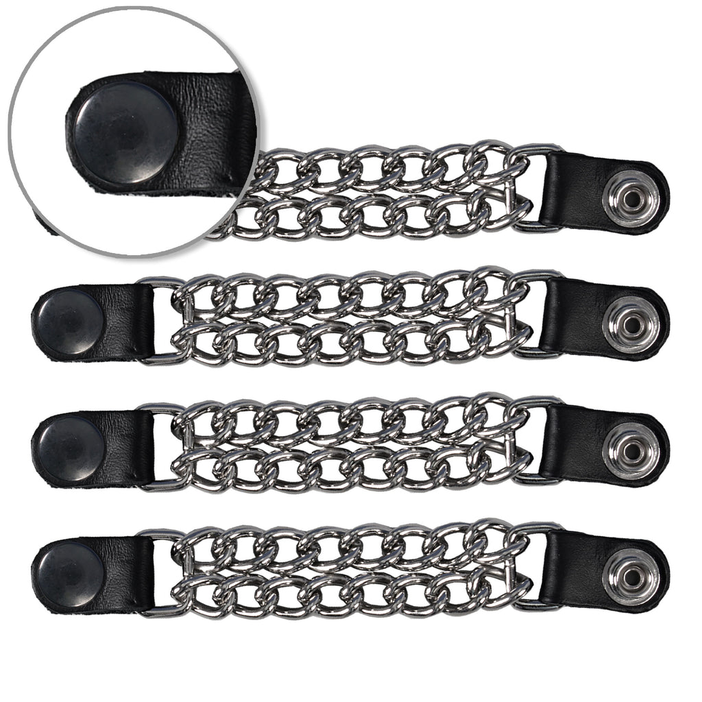 VXC1019- 4 PC SET VEST EXT BLACK SNAP SILVER 4