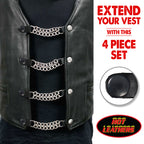 VXC1019- 4 PC SET VEST EXT BLACK SNAP SILVER 4