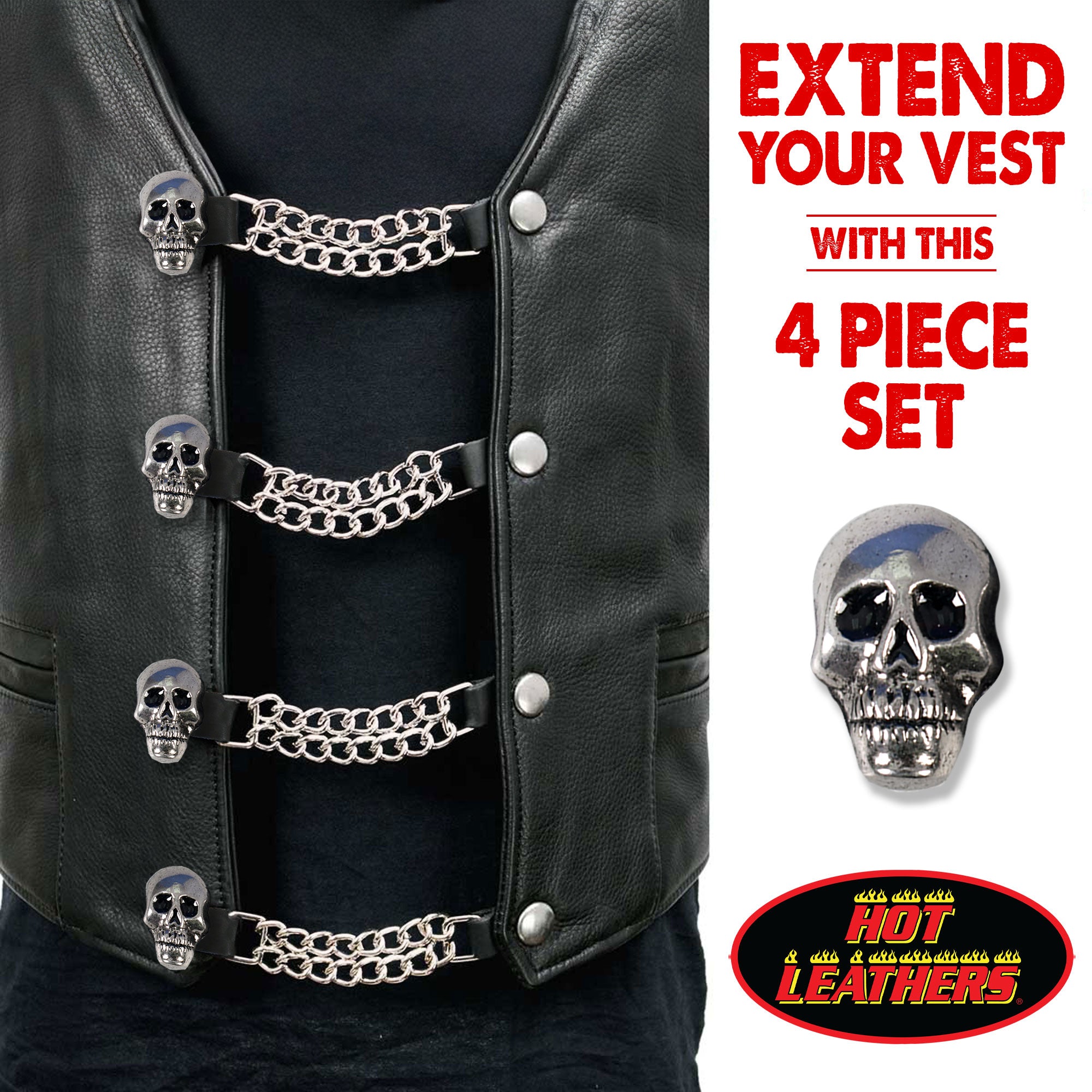 VXC1024- 4 PC SET VEST EXT SKULL 4