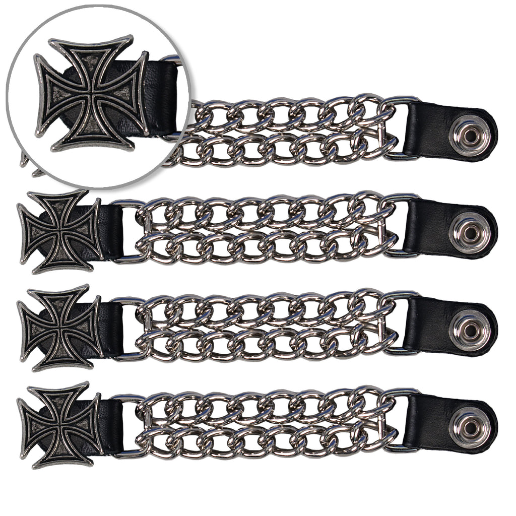 VXC1027- 4 PC SET VEST EXT IRON CROSS SILVER 4