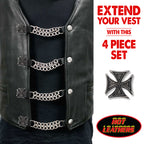 VXC1027- 4 PC SET VEST EXT IRON CROSS SILVER 4