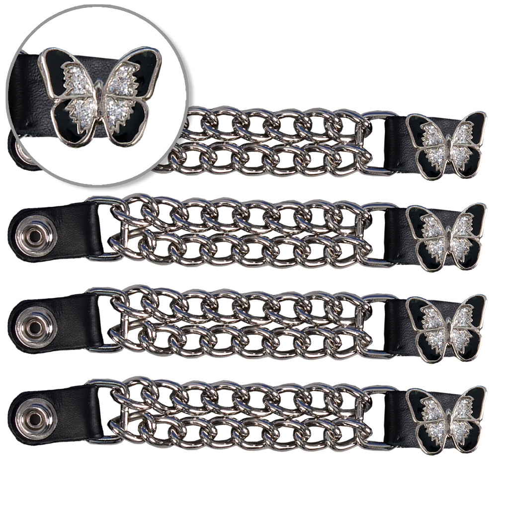 VXC1029- 4 PC SET VEST EXT SPARKLE BUTTERFLY SILVER 4