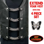 VXC1029- 4 PC SET VEST EXT SPARKLE BUTTERFLY SILVER 4