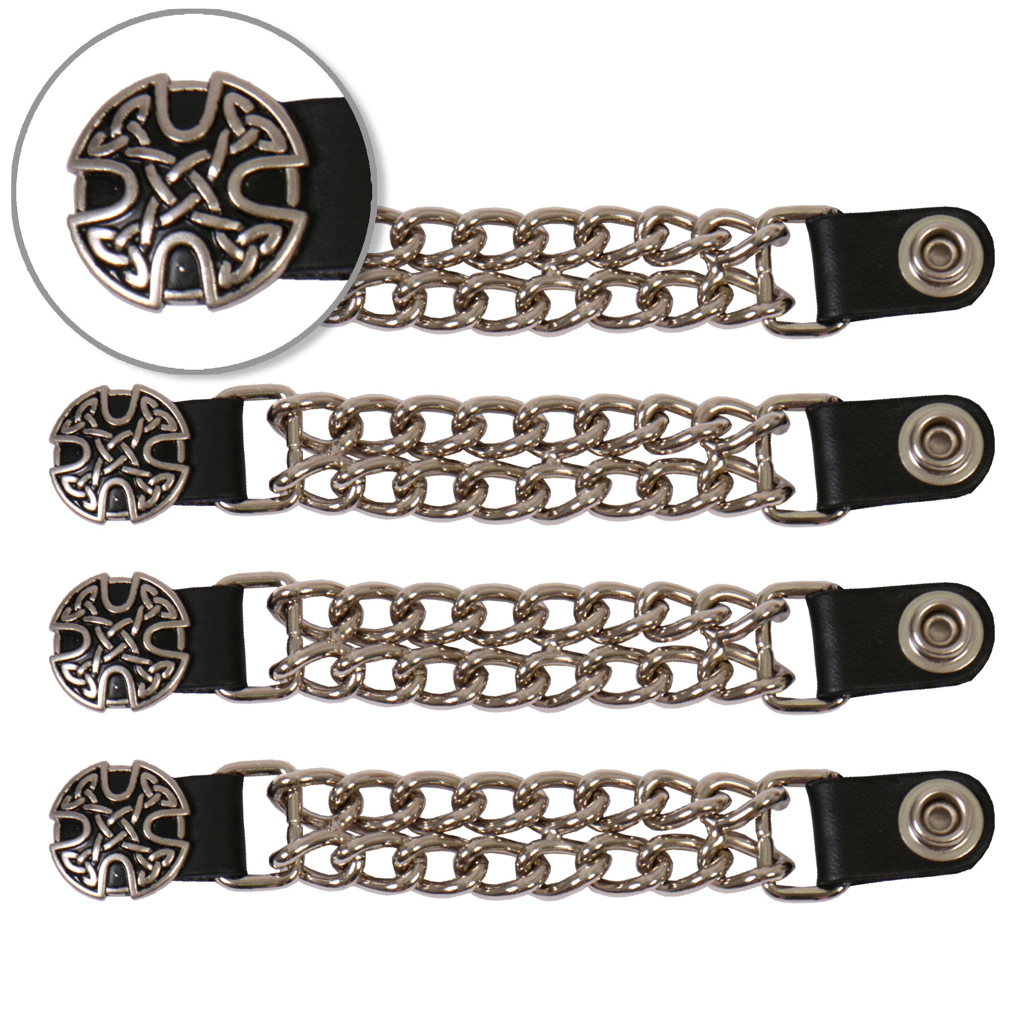 VXC1033- 4 PC SET VEST EXT CELTIC CIRCLE SILVER 4