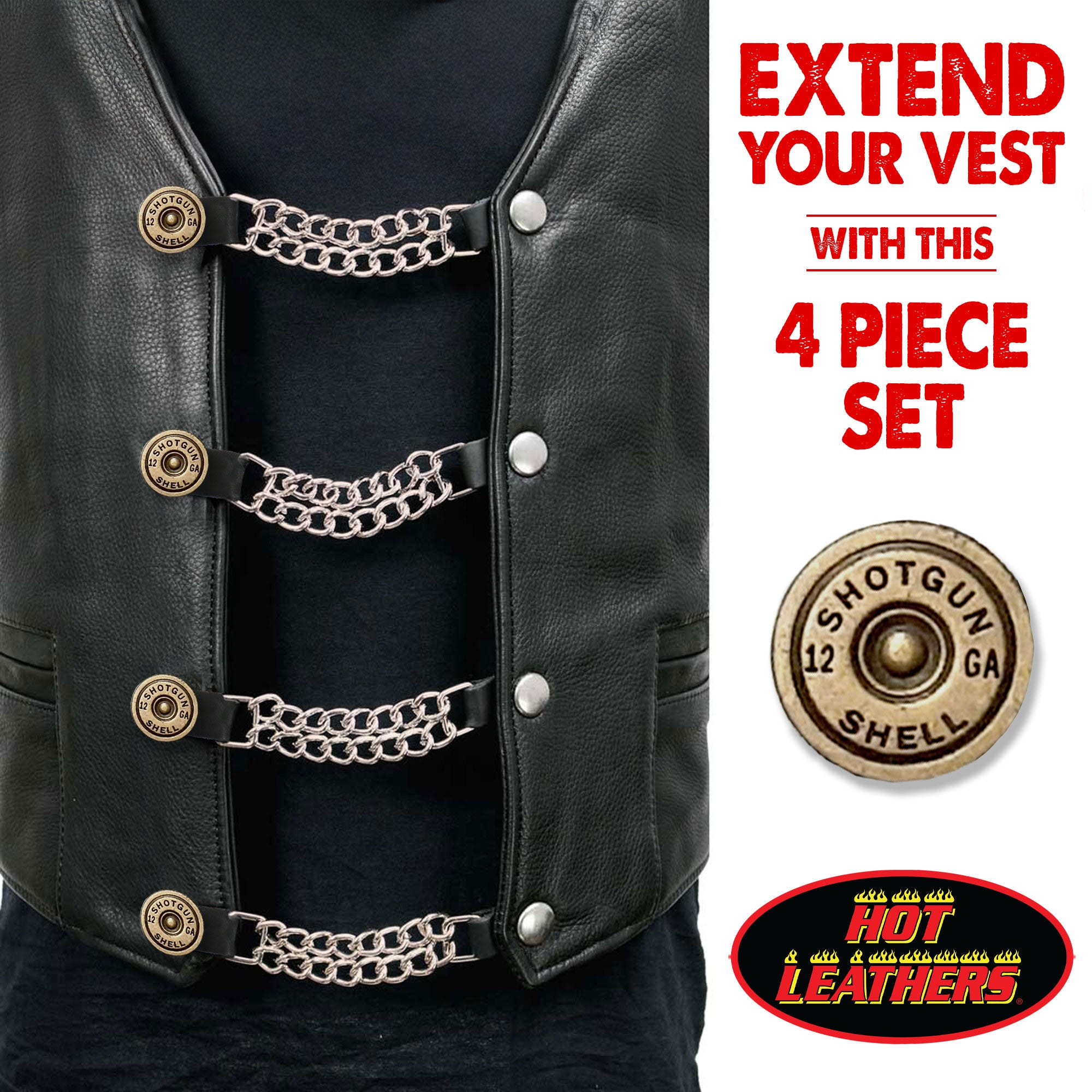 VXC1034- 4 PC SET VEST EXT 12 G SHOTGUN SHELL SILVER 4