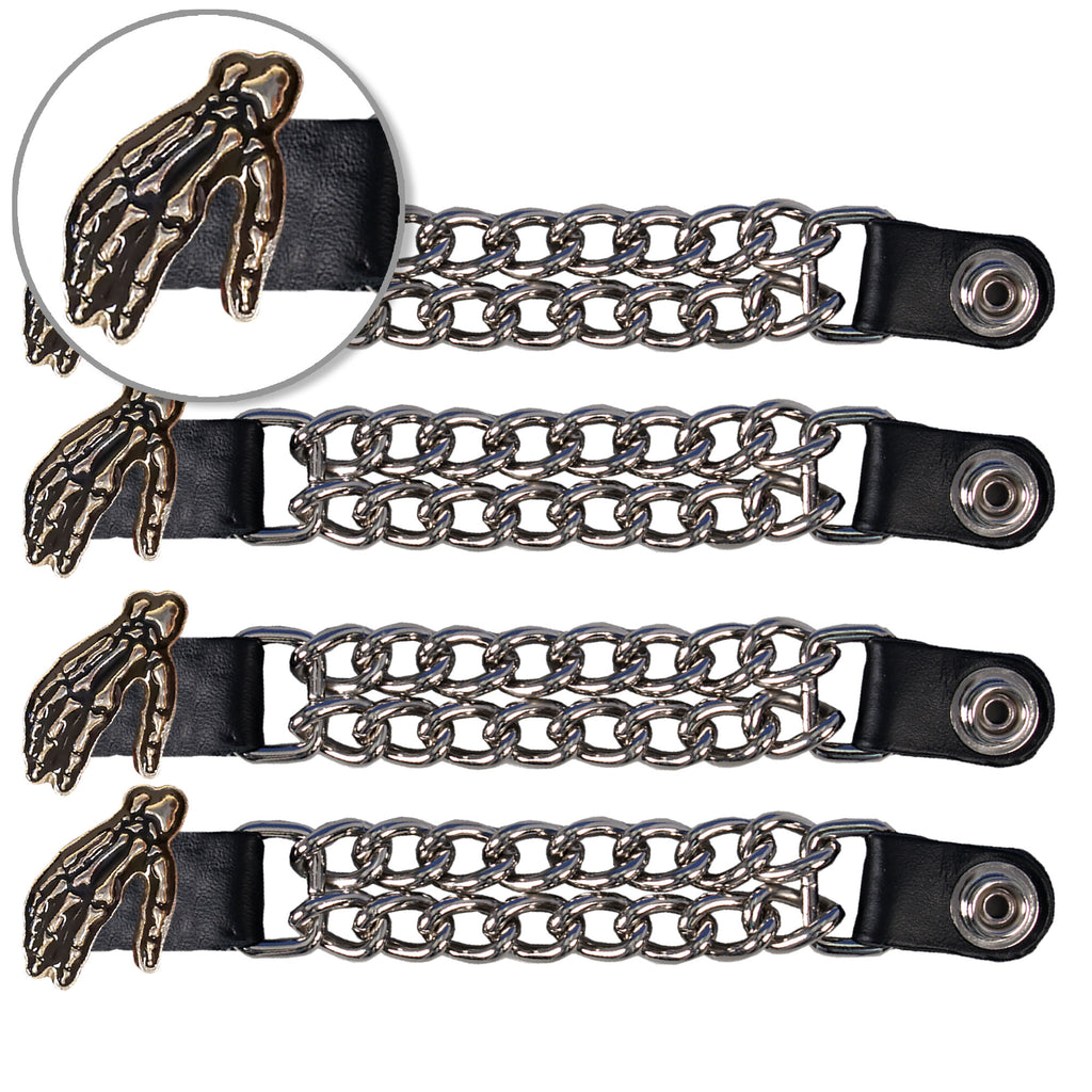 VXC1035- 4 PC SET VEST EXT SKELETON HAND SILVER 4