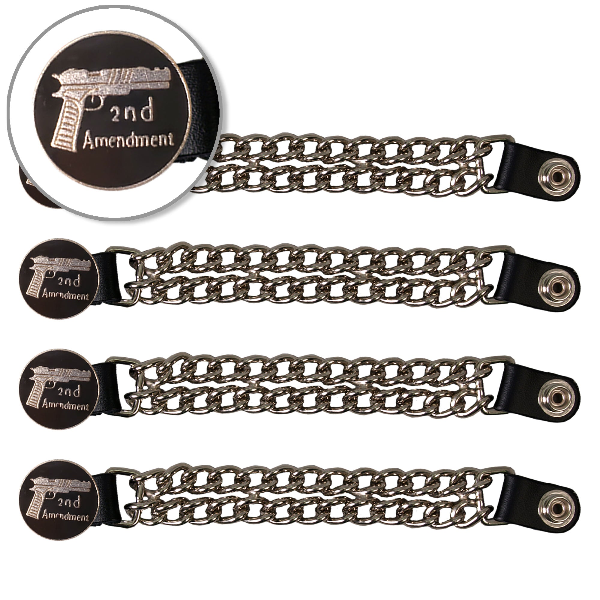 VXC1036- 4 PC SET VEST EXT 2ND AMENDMENT SILVER 4