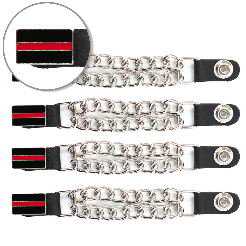 VXC1037- 4 PC SET VEST EXT THIN RED LINE SILVER 4