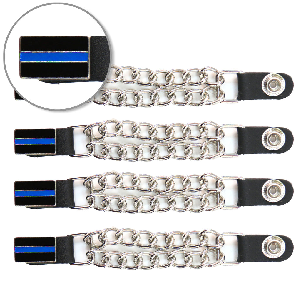 VXC1038- 4 PC SET VEST EXT THIN BLUE LINE SILVER 4