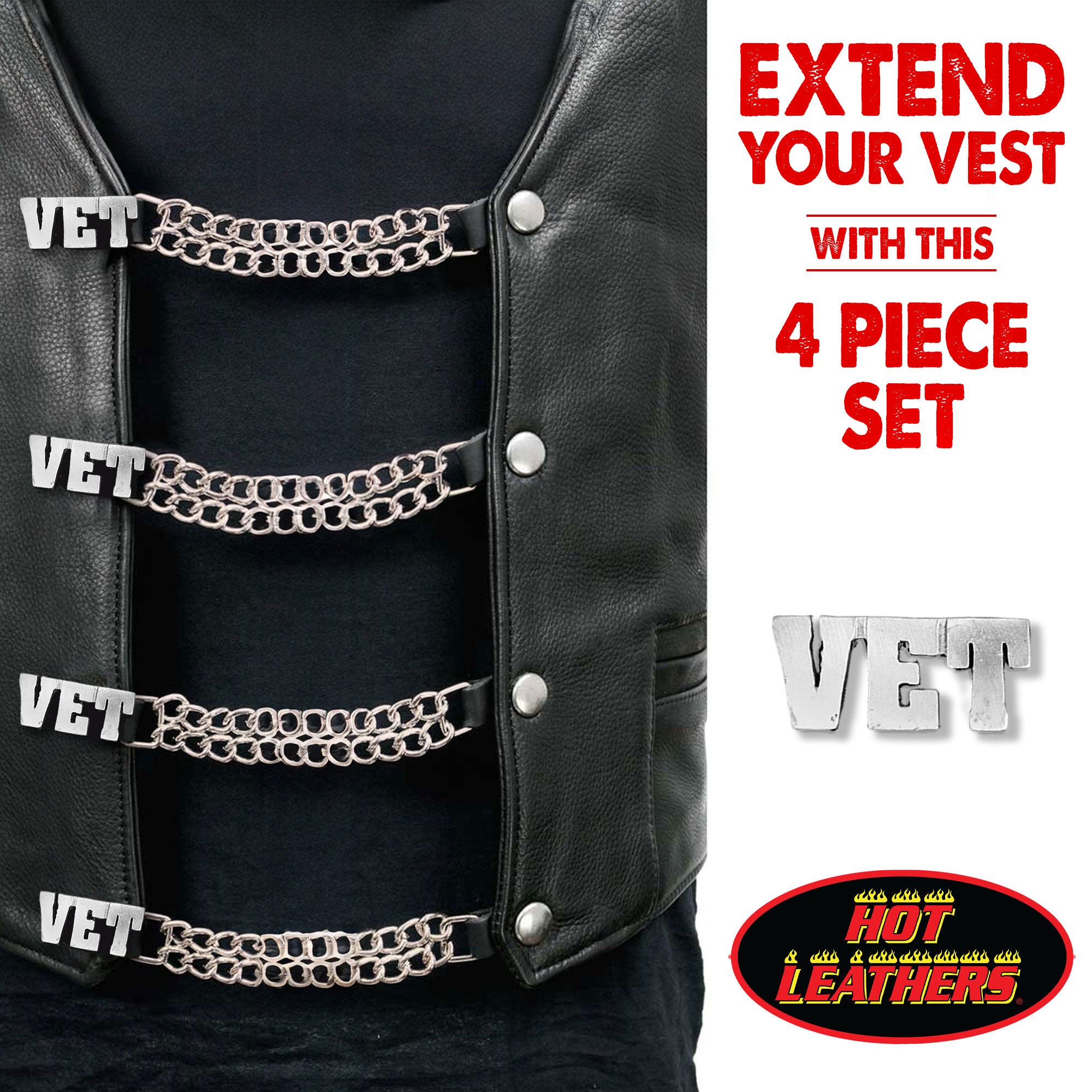 VXC1043- 4 PC SET VEST EXT VET SILVER 4