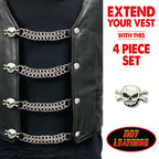 VXC2001- 4 PC SET VEST EXT SKULL & BONES SILVER 6