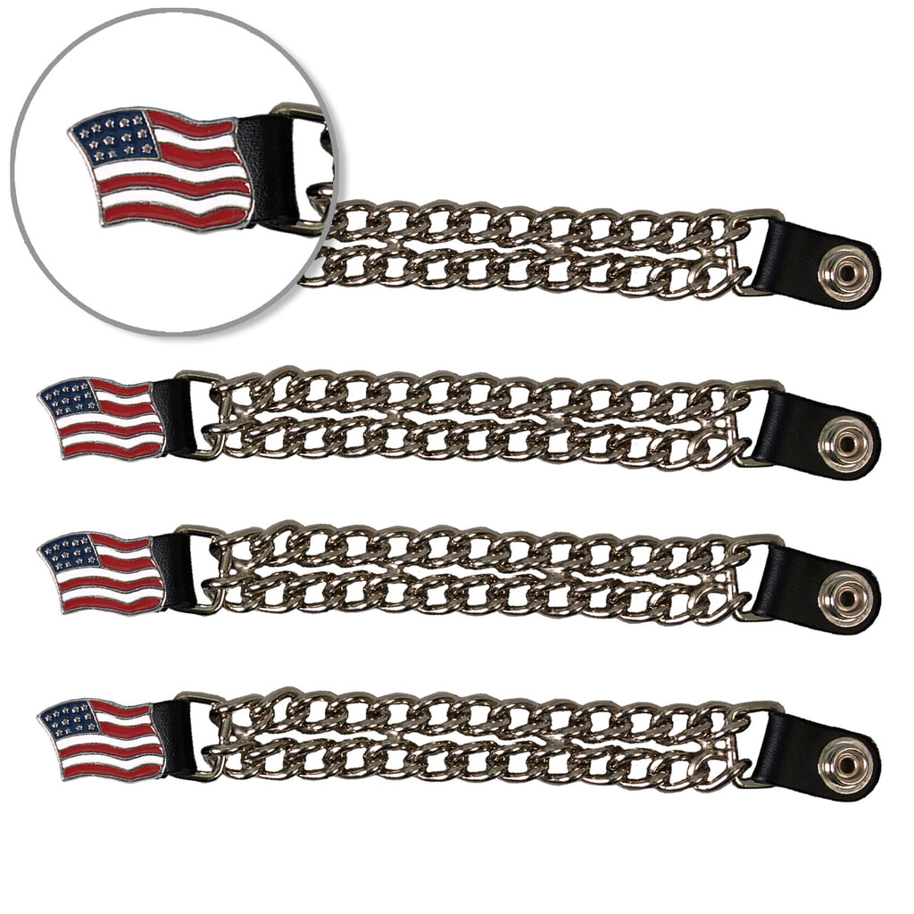 VXC2003- 4 PC SET VEST EXT AMERICAN FLAG SILVER 6