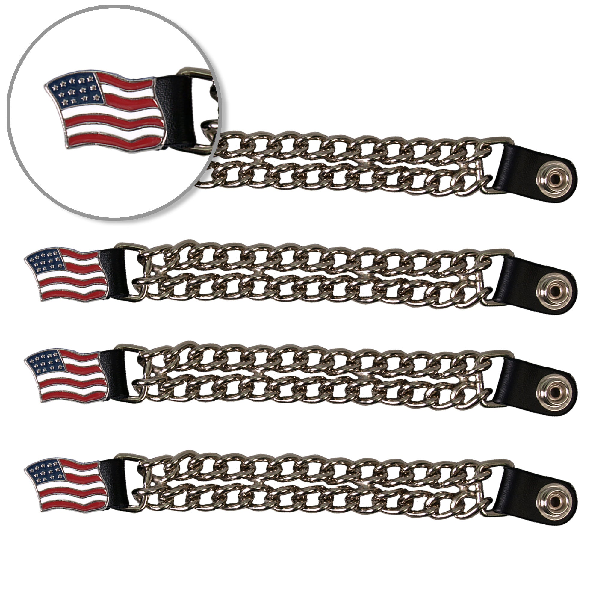 VXC2003- 4 PC SET VEST EXT AMERICAN FLAG SILVER 6