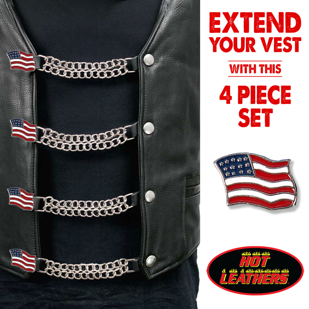 VXC2003- 4 PC SET VEST EXT AMERICAN FLAG SILVER 6