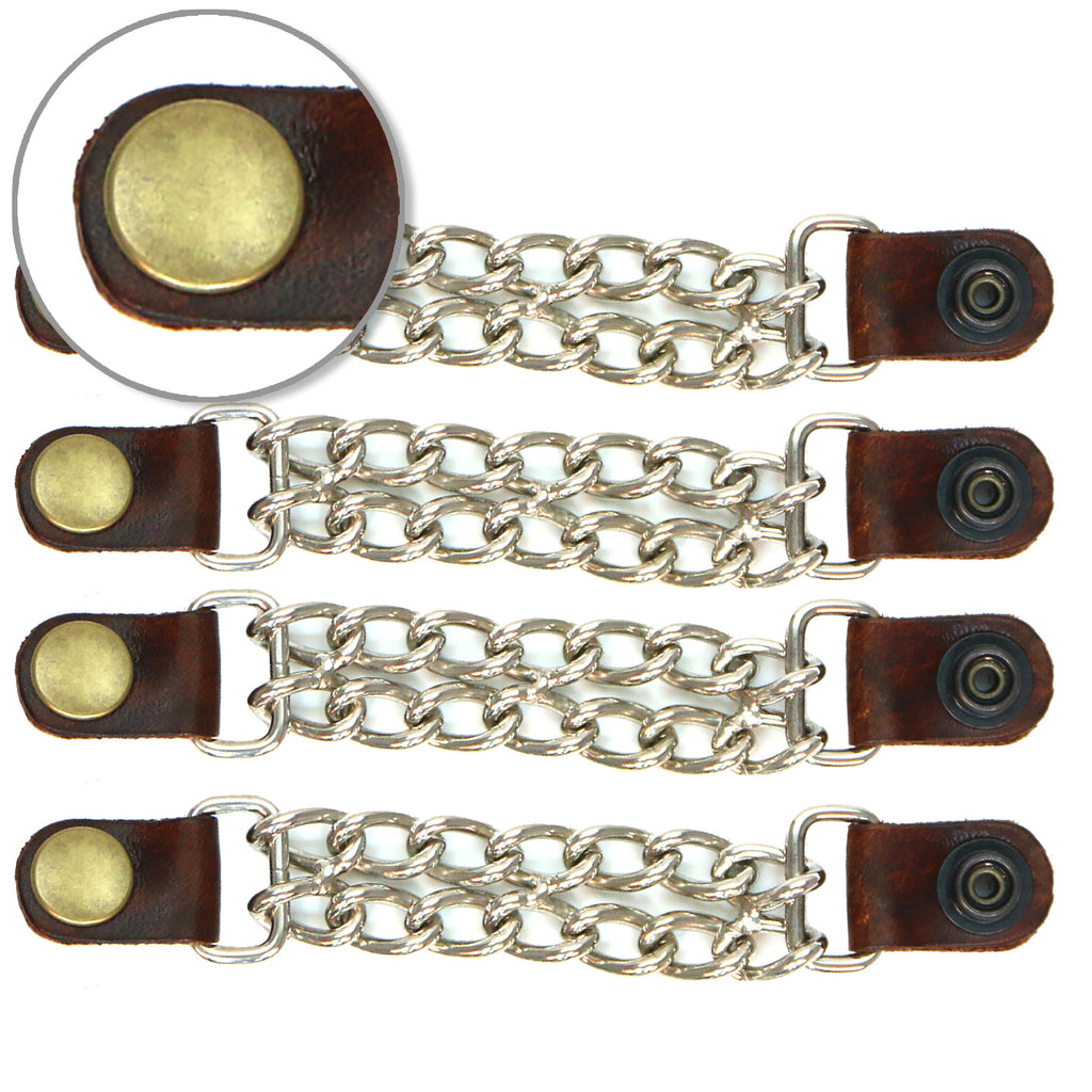 VXC6001- 4 PC SET VEST EXT ANTIQUE BRN BRASS SNP SILVER 4