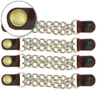 VXC6001- 4 PC SET VEST EXT ANTIQUE BRN BRASS SNP SILVER 4