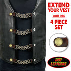 VXC6001- 4 PC SET VEST EXT ANTIQUE BRN BRASS SNP SILVER 4