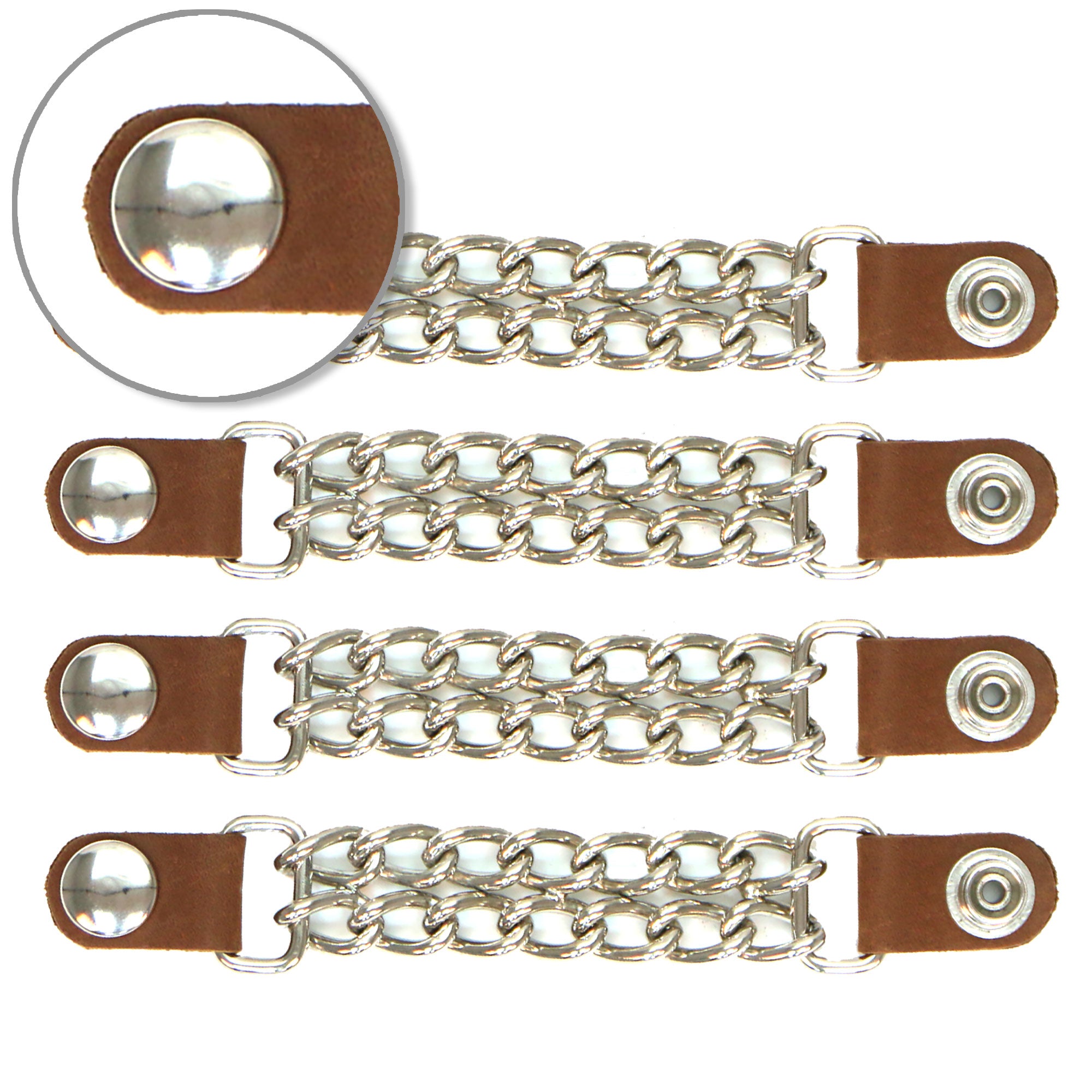 VXC6002- 4 PC SET VEST EX DISTRESSED BROWN SILVER 4