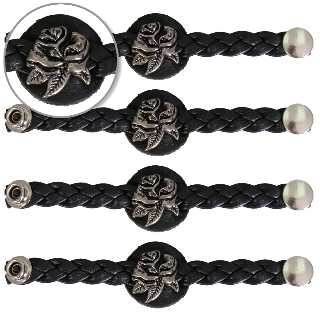 VXL1011- 4 PC SET VEST EXT BRAID ROSE BLACK 4
