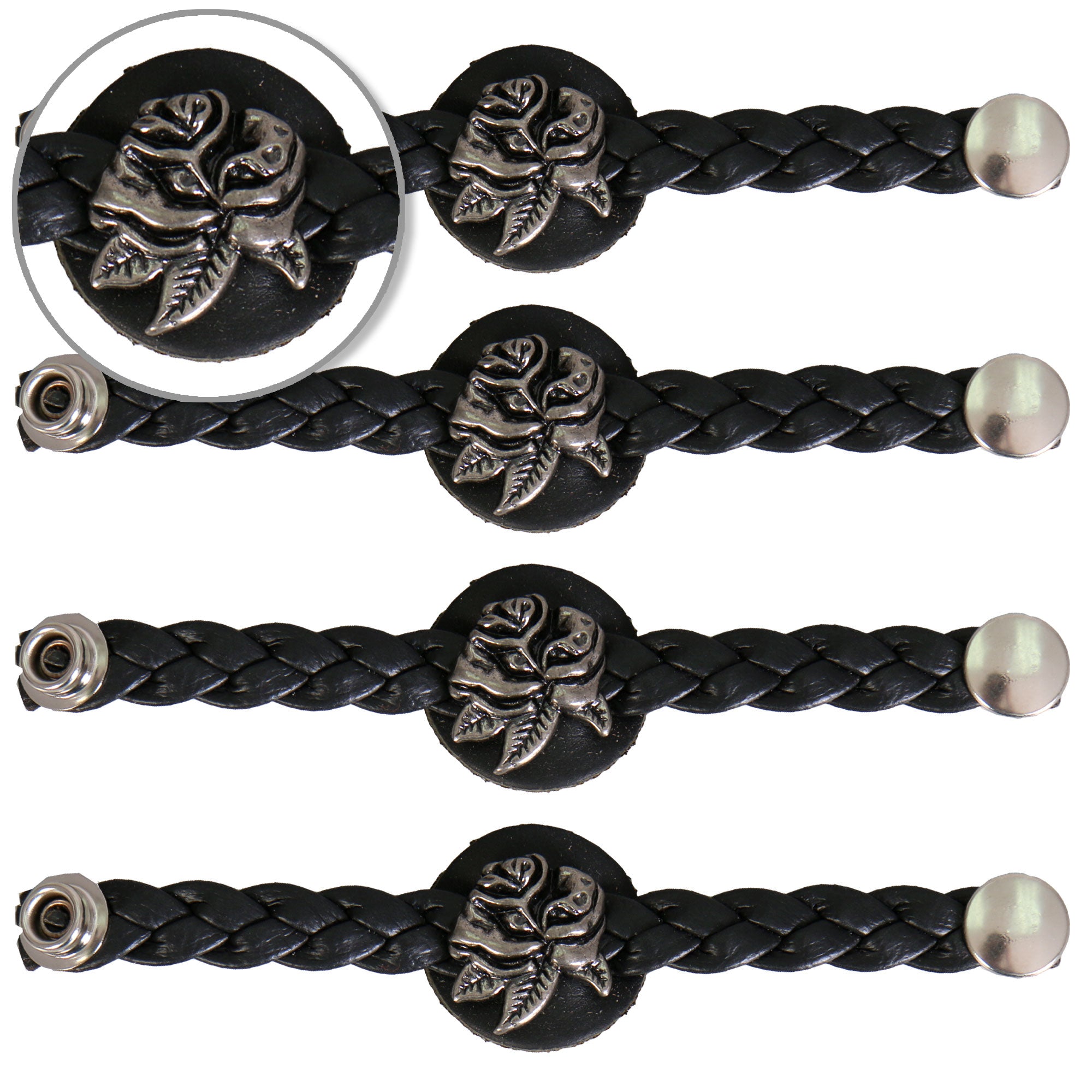 VXL1011- 4 PC SET VEST EXT BRAID ROSE BLACK 4