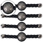 VXL1014- 4 PC SET VEST EXT BRAID INDIAN HEAD BLACK 4