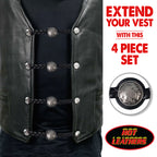 VXL1014- 4 PC SET VEST EXT BRAID INDIAN HEAD BLACK 4