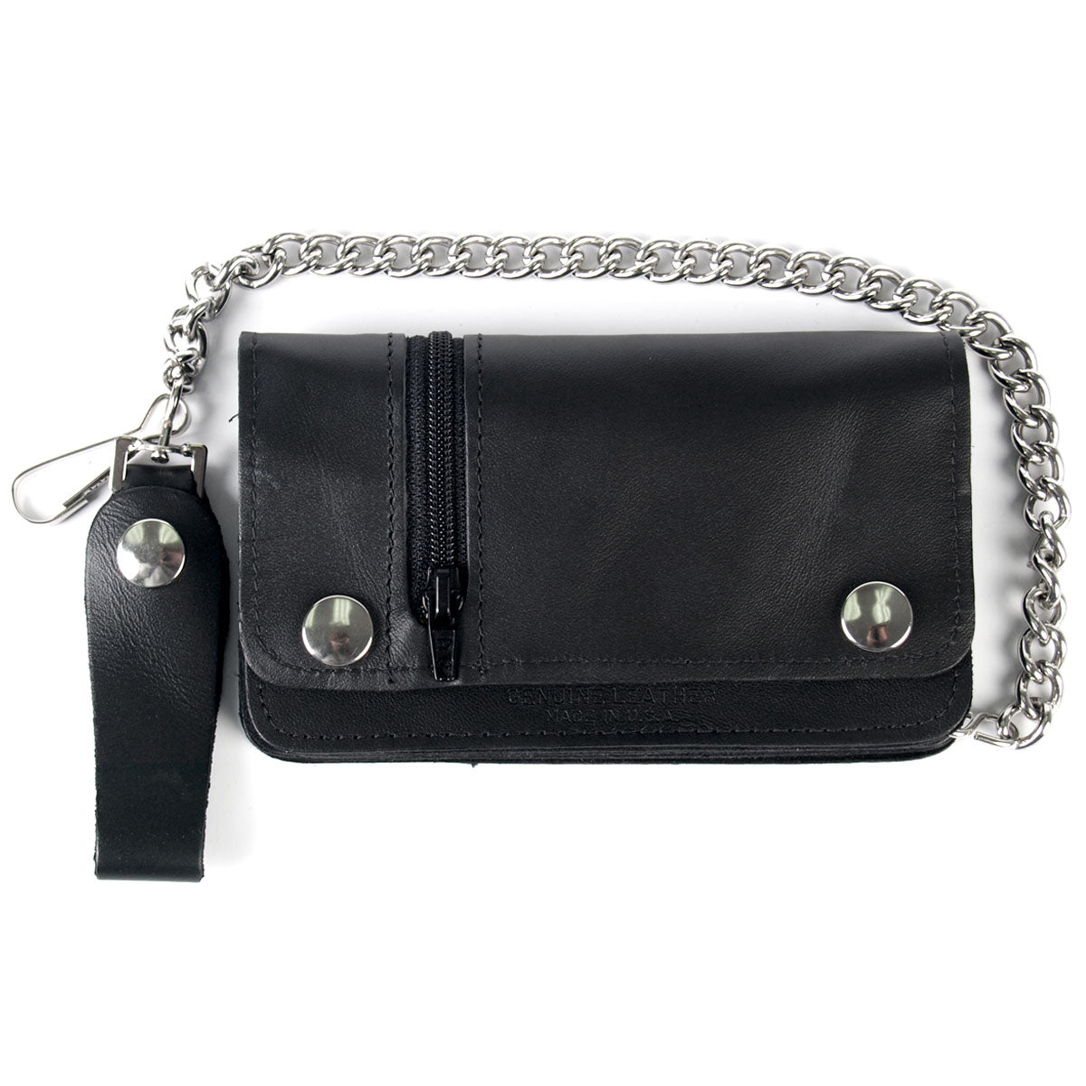 Hot Leathers Wallet Bifld 5 Pocket with Zip Black WLC1003