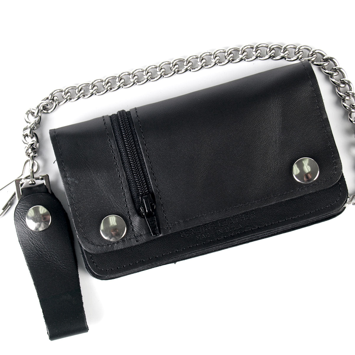 Hot Leathers Wallet Bifld 5 Pocket with Zip Black WLC1003