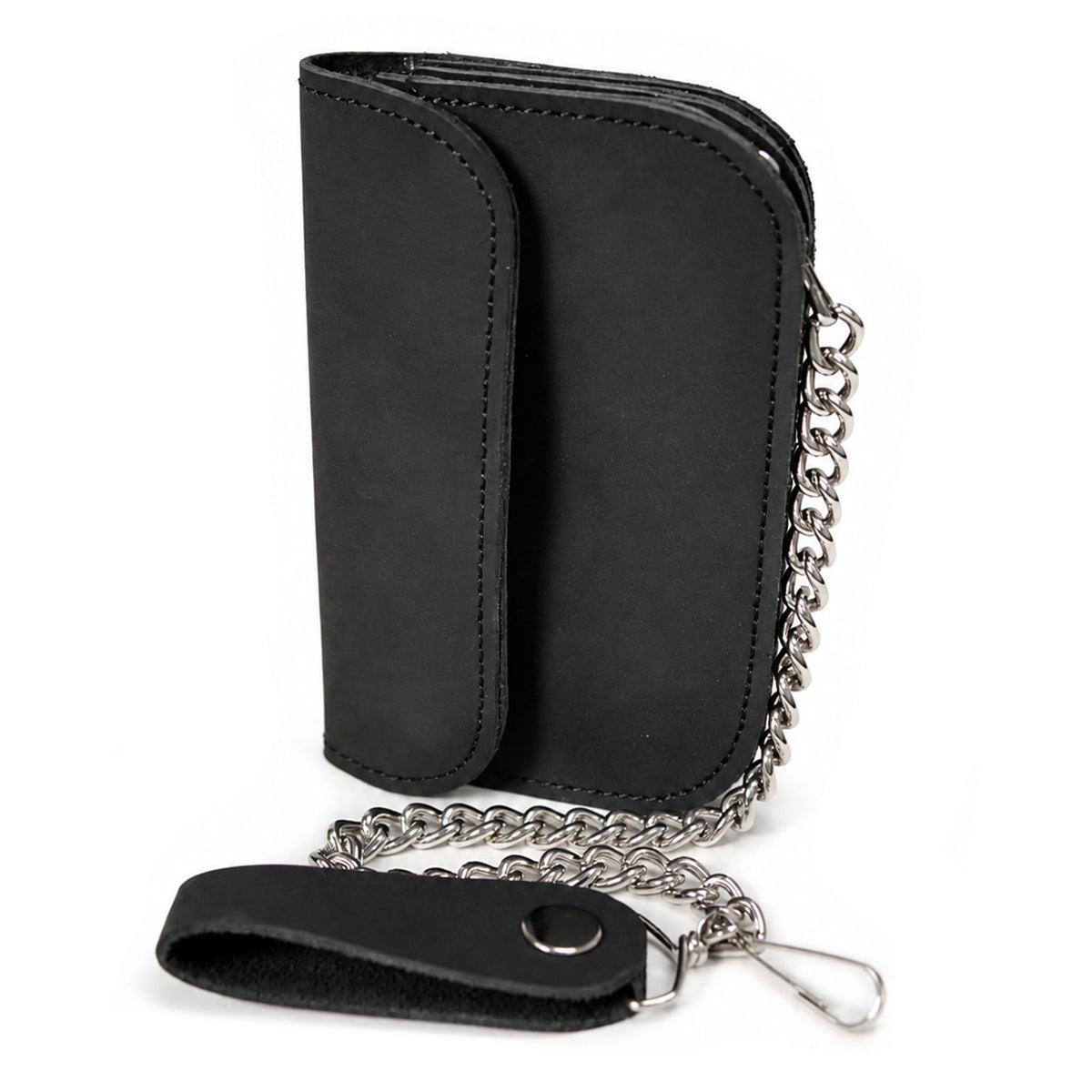 Hot Leathers WLF1002 Bifold  3 pocket Crazy Horse  Black Wallet