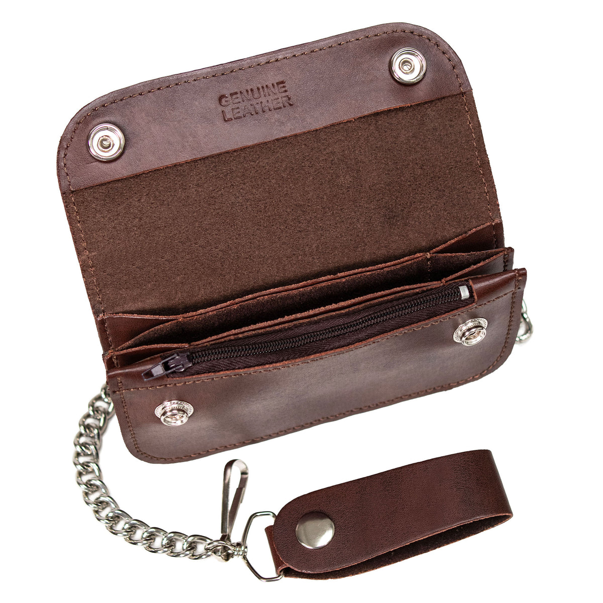 Hot Leathers WLF1004 Bifold  3 pocket Crazy Horse  Brown Wallet