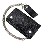 Hot Leathers WLF1007 Bifold Crocodle Black Wallet