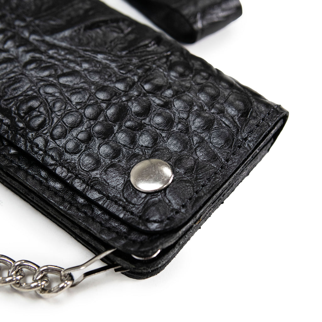 Hot Leathers WLF1007 Bifold Crocodle Black Wallet