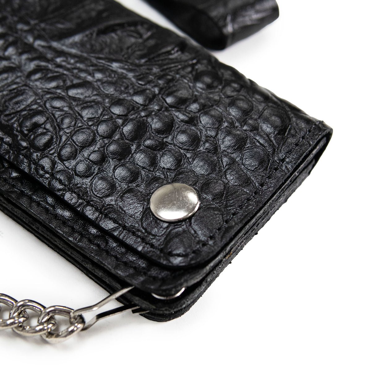 Hot Leathers WLF1007 Bifold Crocodle Black Wallet