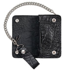 Hot Leathers WLF1007 Bifold Crocodle Black Wallet