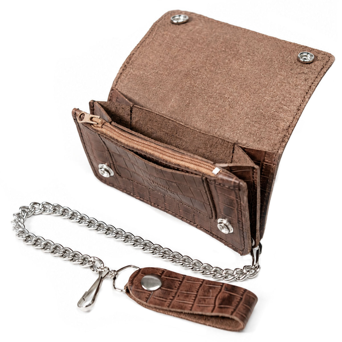 Hot Leathers WLF1008 Bifold Crocodle Black & Brown  Wallet
