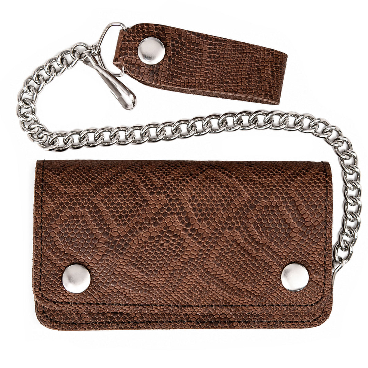 Hot Leathers WLF1010 Bifold Black & Brown Python Wallet