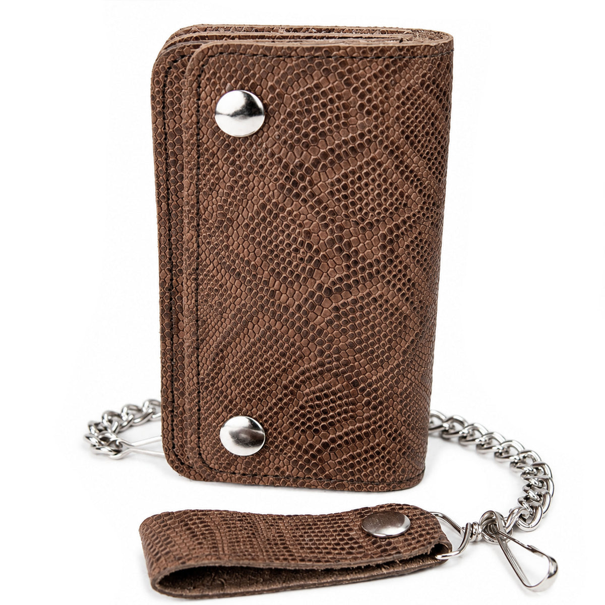 Hot Leathers WLF1010 Bifold Black & Brown Python Wallet