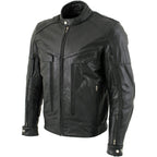 Milwaukee Leather LKM1700 Men's Premium Black Buffalo Leather Cruiser Motorcycle Jacket with CE Armort Protection