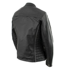 Milwaukee Leather LKL27000 Women’s  Black with Silver Multi Vented Leather Motorcycle Jacket