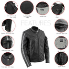 Milwaukee Leather LKL27000 Women’s  Black with Silver Multi Vented Leather Motorcycle Jacket