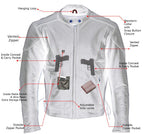 Milwaukee Leather LKM17002 Men's Premium Top Grade Black Leather Motorcycle Riders Jacket w/  Zip-Out Lining