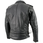 Milwaukee Leather LKM17004 Men's Classic Premium Black Vented Motorcycle Leather Biker Riders Jacket