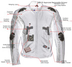 Milwaukee Leather LKM7005 Men's Premium Black Leather Racer Style Motorcycle Jacket with CE Armor