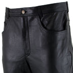 Milwaukee Leather LKM5716 Men's Classic Black Premium Leather Fitted Casual Biker Leather Pants