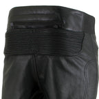 Milwaukee Leather LKM5713 Men's Premium Black Cowhide Leather Racing Pants w/ CE Armor Knee Protection