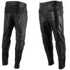 Milwaukee Leather LKM5713 Men's Premium Black Cowhide Leather Racing Pants w/ CE Armor Knee Protection