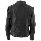 Milwaukee Leather LKL2735 Women's Black Premium Leather Scuba Style Biker Jacket w/ Mandarin Collar