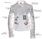 Milwaukee Leather LKL2735 Women's Black Premium Leather Scuba Style Biker Jacket w/ Mandarin Collar