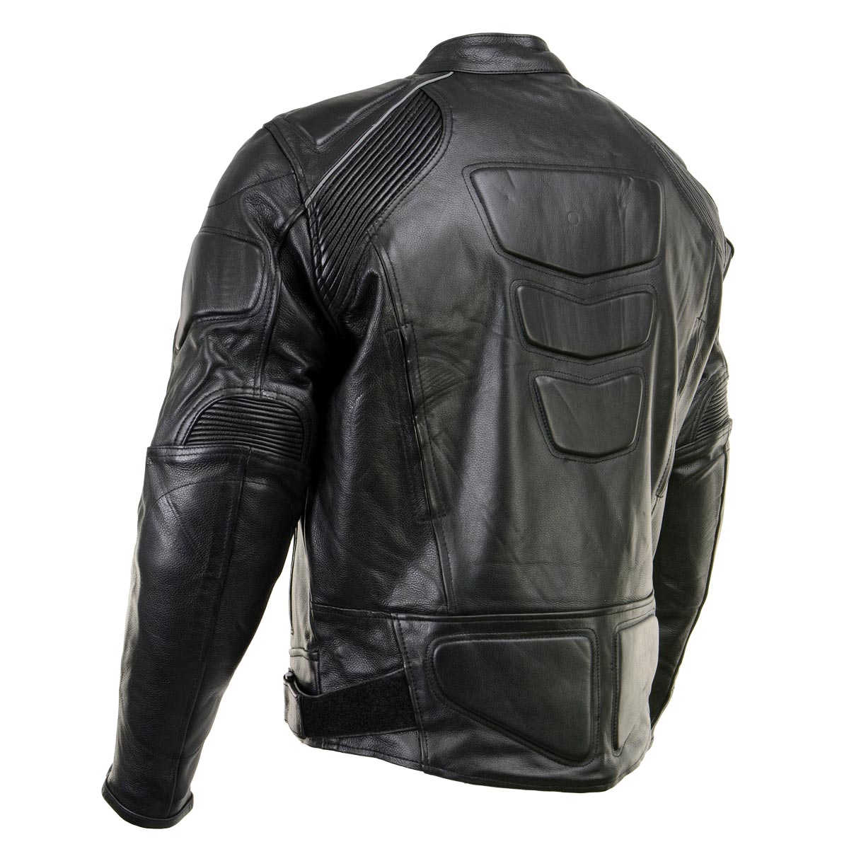 Milwaukee Leather LKM17007 Men's Premium Black Leather Motorcycle Bikers Rider Jacket w/ CE Armor