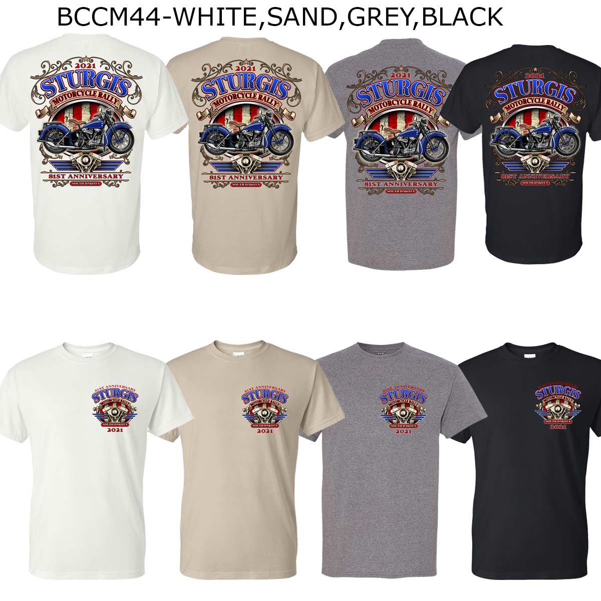 Milwaukee Leather XS16008 Men’s 81st ‘Sturgis’ Assorted 4 for $30.00 T-Shirts